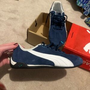 Puma Women's Navy and White Sneakers